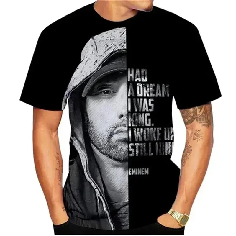 Eminem 3D Printed T-Shirt for Men and Women Fashion Hip Hop Streetwear Oversized Tee