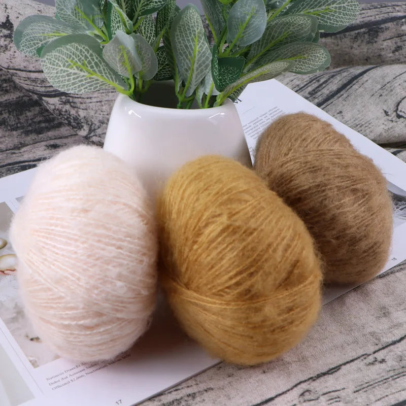 1Pc 25g mohair yarn for knitting Sweater Scarf Shawl Thread Crocheting Hand Knitted fuffly long plush line