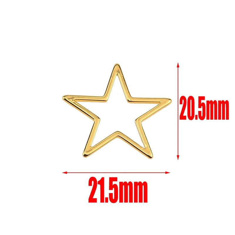 10pcs Stainless Steel Charms Connectors Hollow Frame Bezel Cross Moon for DIY Casting Necklaces Earrings Jewelry Making Supplies
