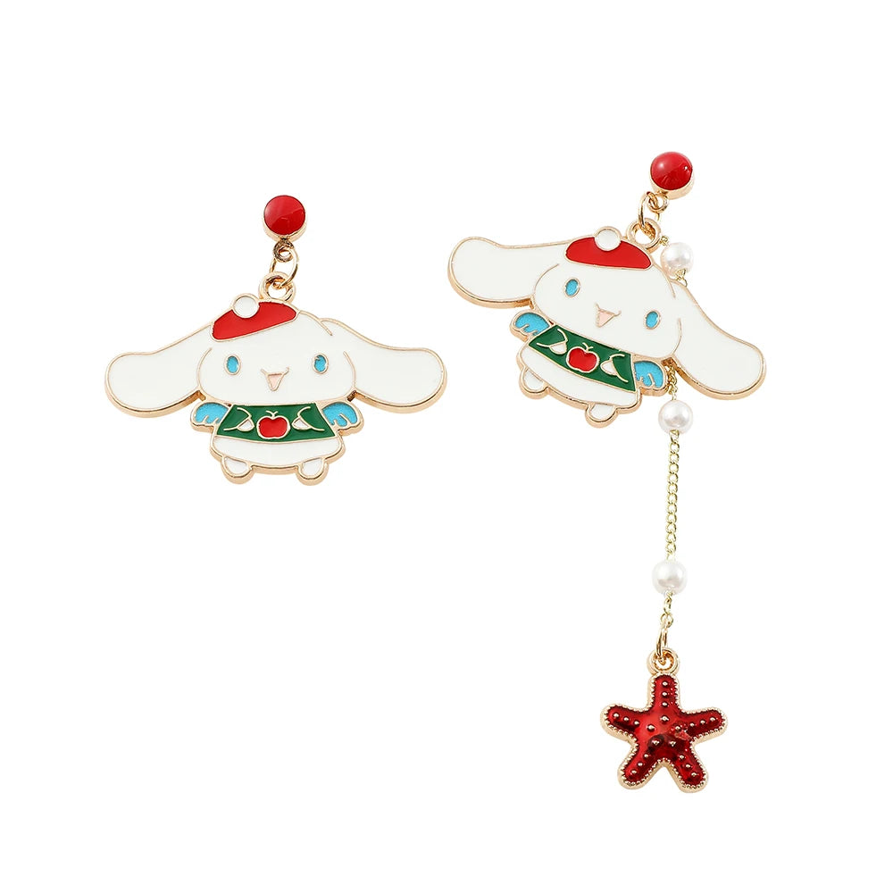 Kawaii Sanrio My Melody Stud Earrings Cute Cartoon Student Girl Earrings Friend Holiday Jewelry Accessories Gift