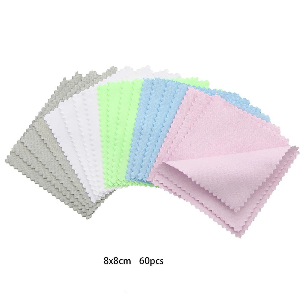 About 40-60Pcs6x8cm Jewelry Maintenance, Cleaning, Silver Wiping Cloth, Double-Sided Velvet Wiping Silver Polishing Cloth