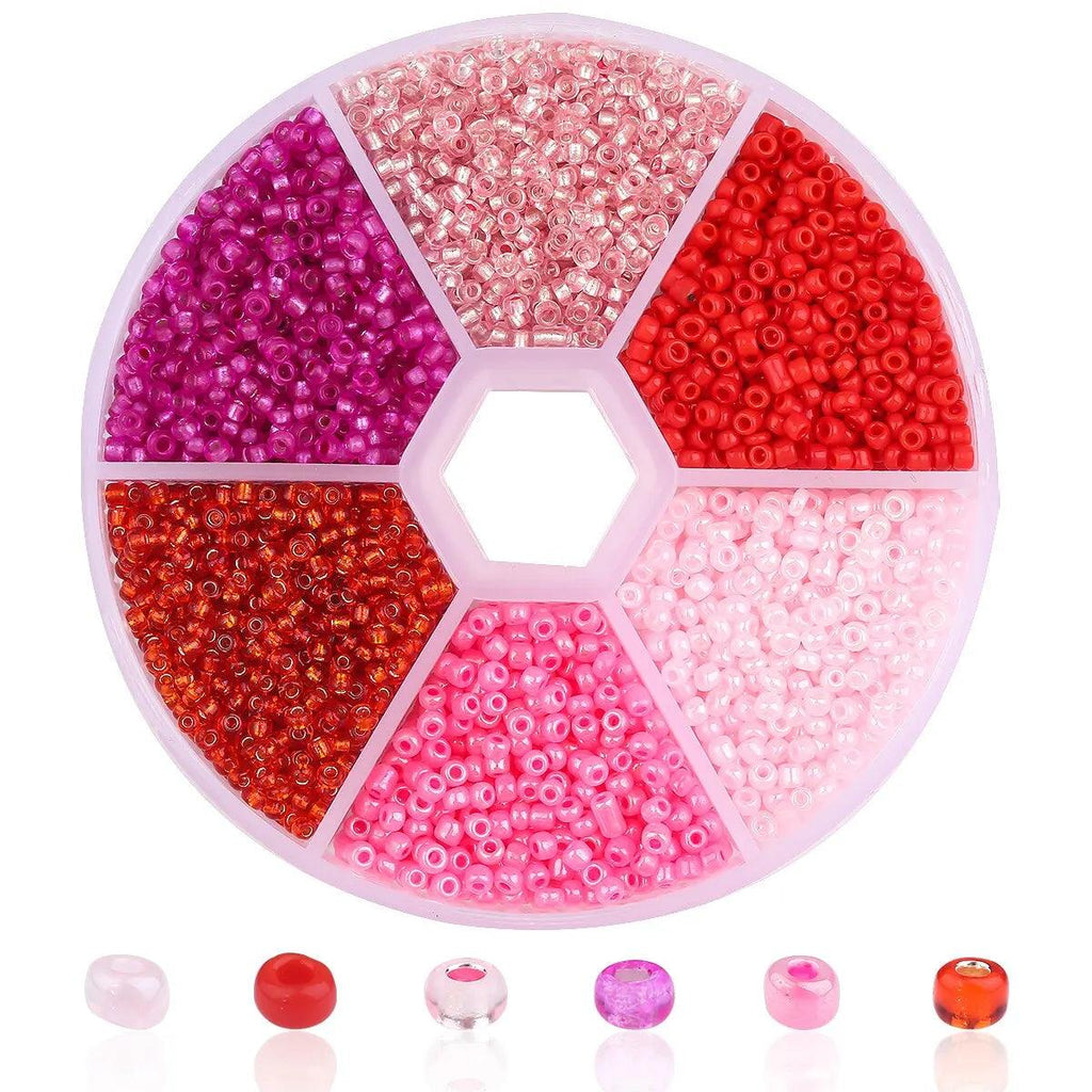3900pcs Glass Rice Beads 6 Grid Set Box Loose Beads Handmade Bead String Material Pack DIY Bracelet Necklace Jewelry Accessories