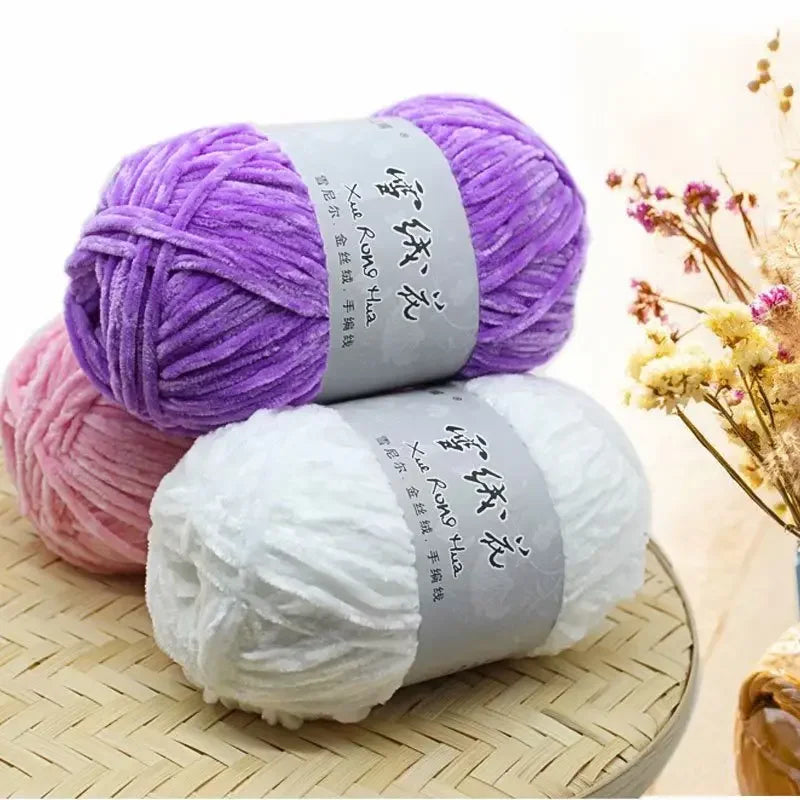 1Pc 100g Velvet Yarn for hand knitting Chenille Crochet Yarn soft threads Baby line for Sweater scarf doll amigurumi 180m/7086i