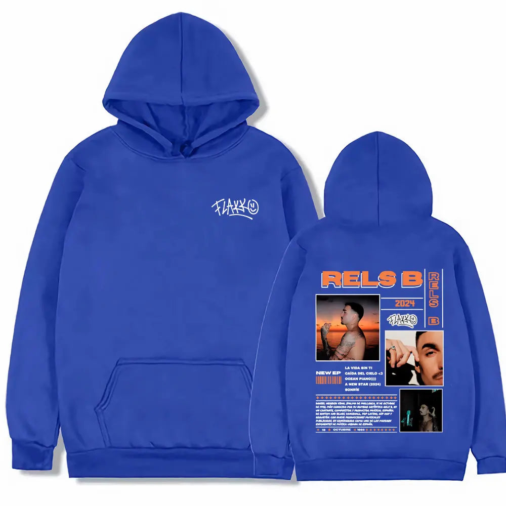 Rels B Skinny Flakk 2025 Tour Merch Hoodie Men Women Tops  High Quality Fashion Male Hip Hop Casual Oversized Hooded Sweatshirt
