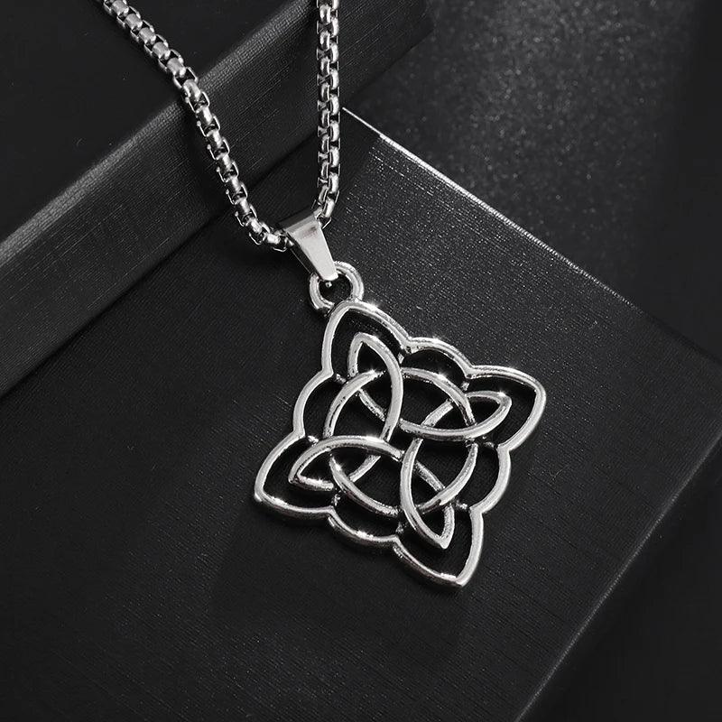 Trendy Witchcraft Witch Knot Necklace Celtic Irish Protection Knot Pendant Men Women Trending Amulets Jewelry Gifts