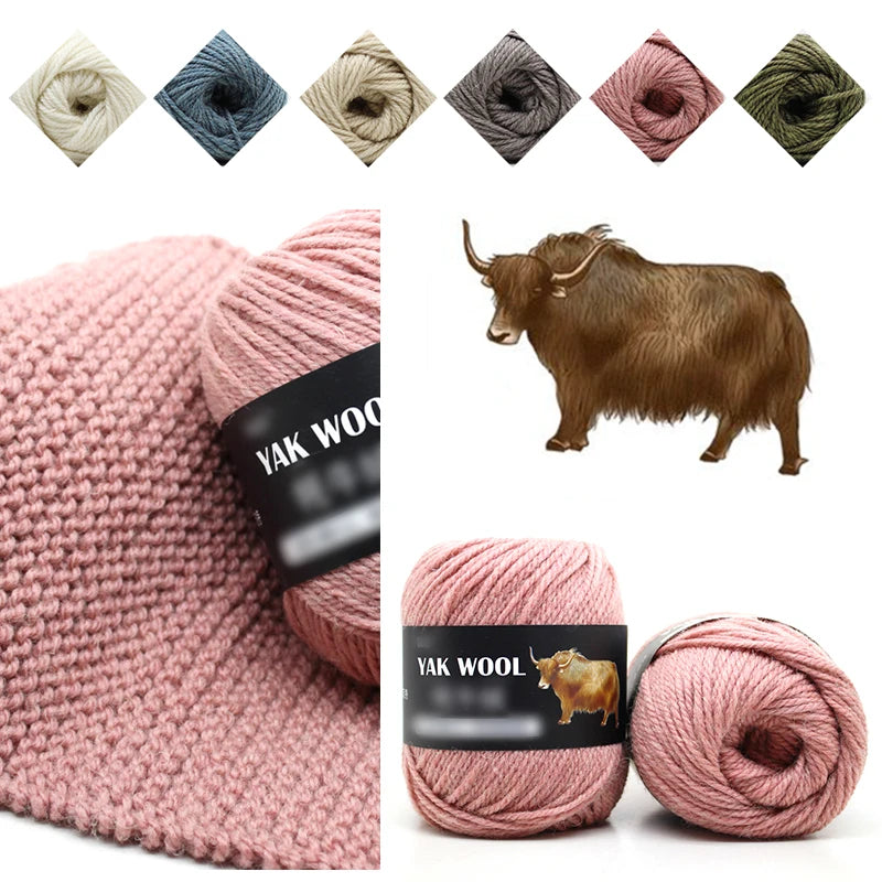 Yak Wool 3 Strand Medium Thick Handwoven Yarn For Sweaters