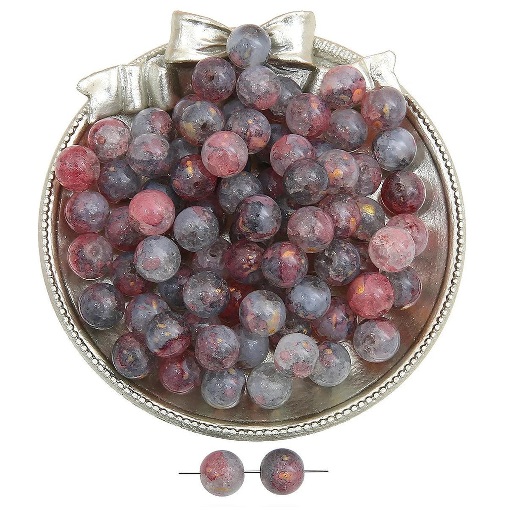 20pcs glass and jade shattered, sprinkled with gold, round beads, and loose beads DIY handmade bracelet, necklace, jewelry acces