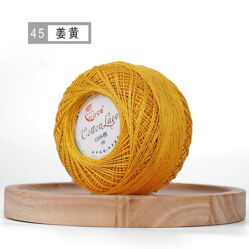 100% Cotton Mercerized Crochet Yarn 45g for Knitting and Embroidery Projects