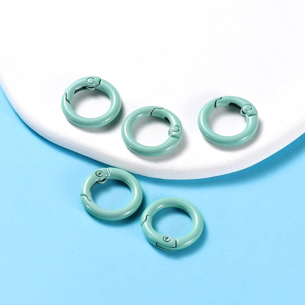 5Pcs/Lot 21 Colors Metal O Ring Spring Clasp Openable Round Carabiner Keychain Clips Hook Dog Chain DIY Jewelry Buckle Connector