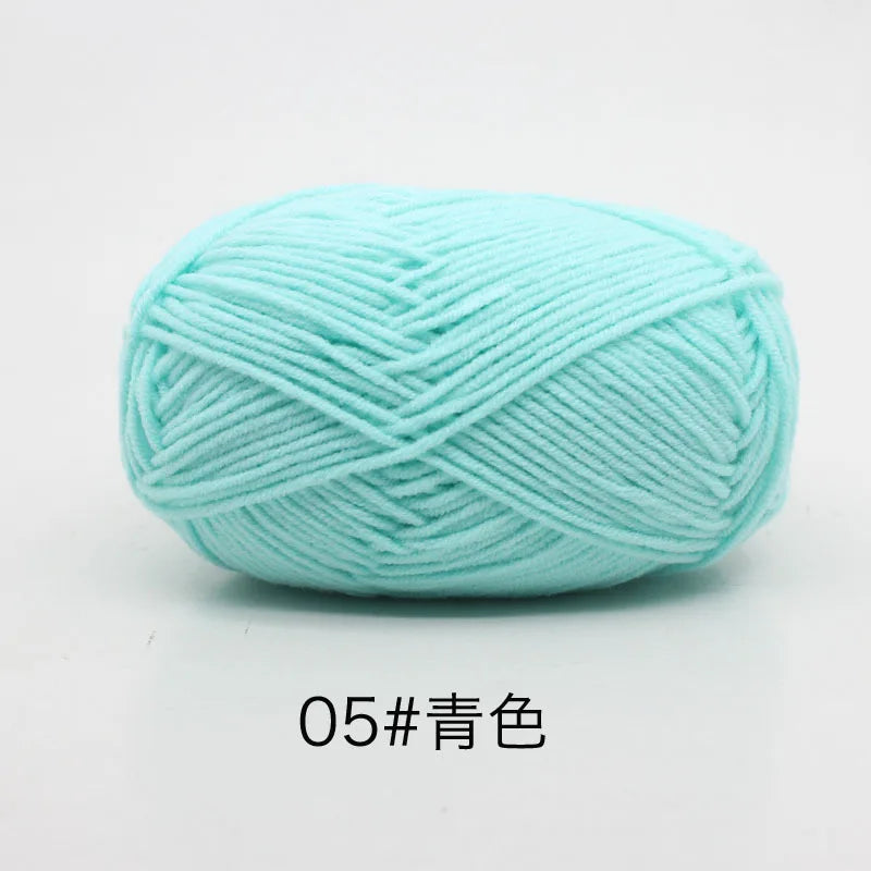 4ply Milk Cotton Knitting Yarn Set for Crochet Crafts and DIY Projects