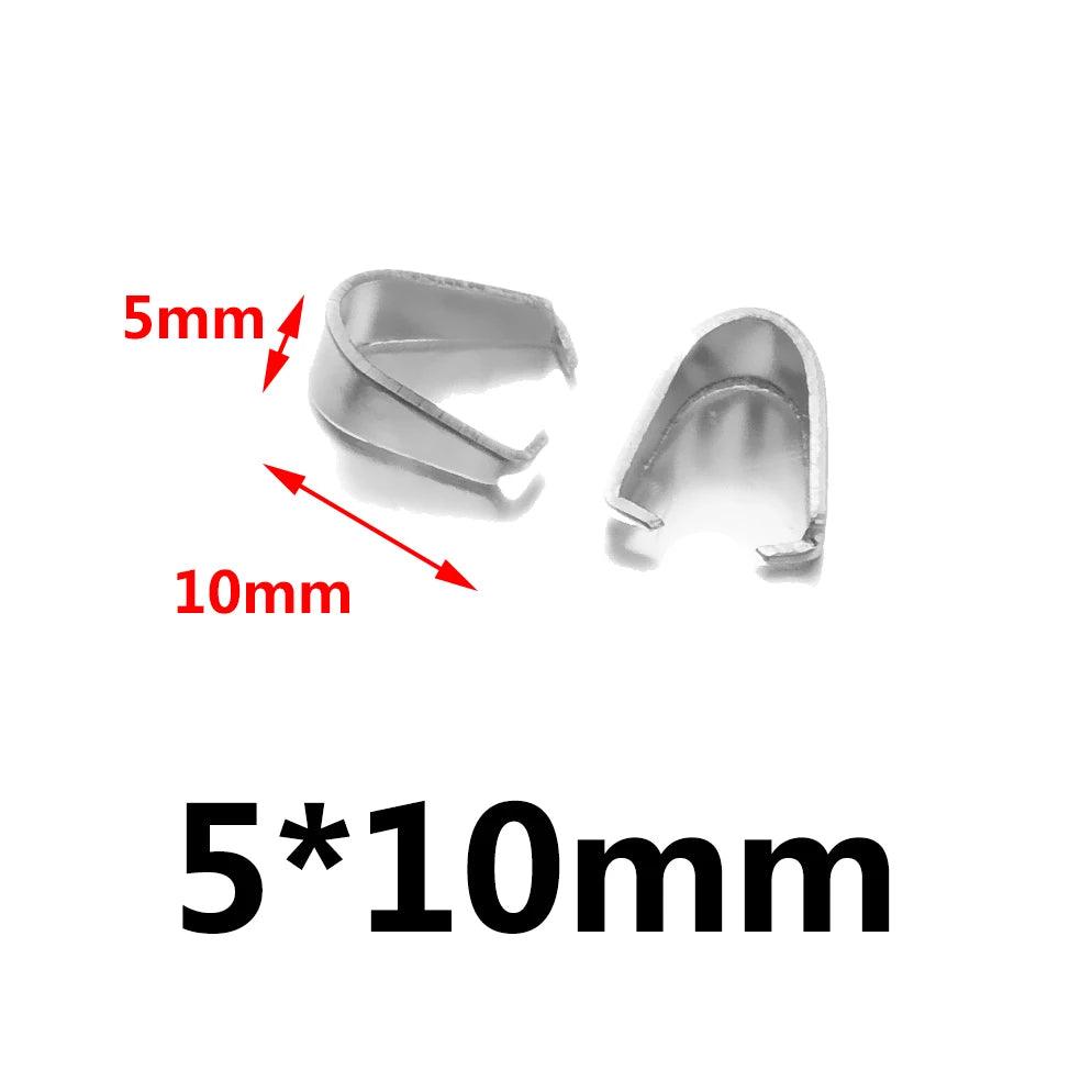 50pcs Stainless Steel Pinch Clip Clasp Bail Finish Necklace Pendant Claw Clasps Melon Seeds Buckle for DIY Craft Jewelry Making