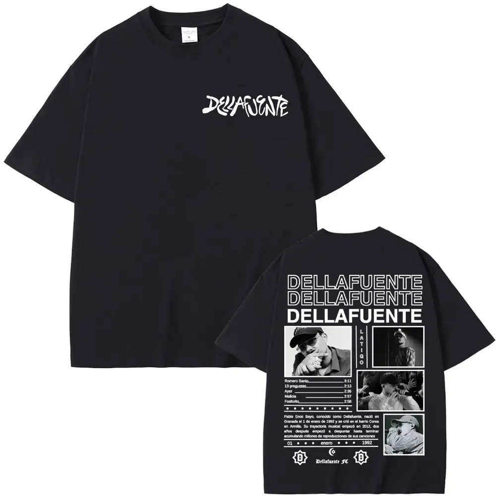 Dellafuente Tour T-Shirts for Men and Women in Harajuku Gothic Hip Hop Punk Style Casual Fashion