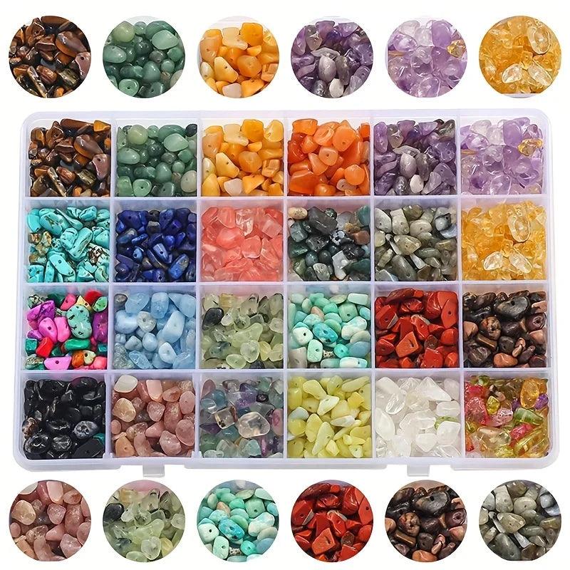 3-5MM Natural Stone with hole Gravel Crystal Chips Quartz Ore Minerals Reiki Healing Tumbled Agates DIY For Jewelry Making