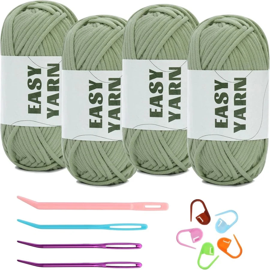 Beginner Crochet Yarn 50g Cotton Nylon Blend Easy Stitches