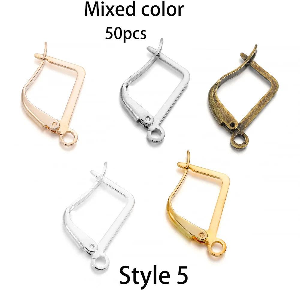 20-100pcs French Earrings Clasps Hooks Fittings DIY Jewelry Making Iron Hook Earwire Earring Findings Supplies