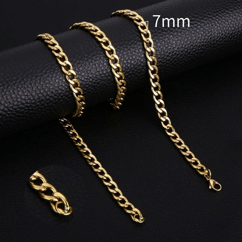 HIYEE NK Cuban Chain for Women Men Necklace Jewelry Gift Classic Style 50 Length For High Polished Non Fade Wholesale Fashion