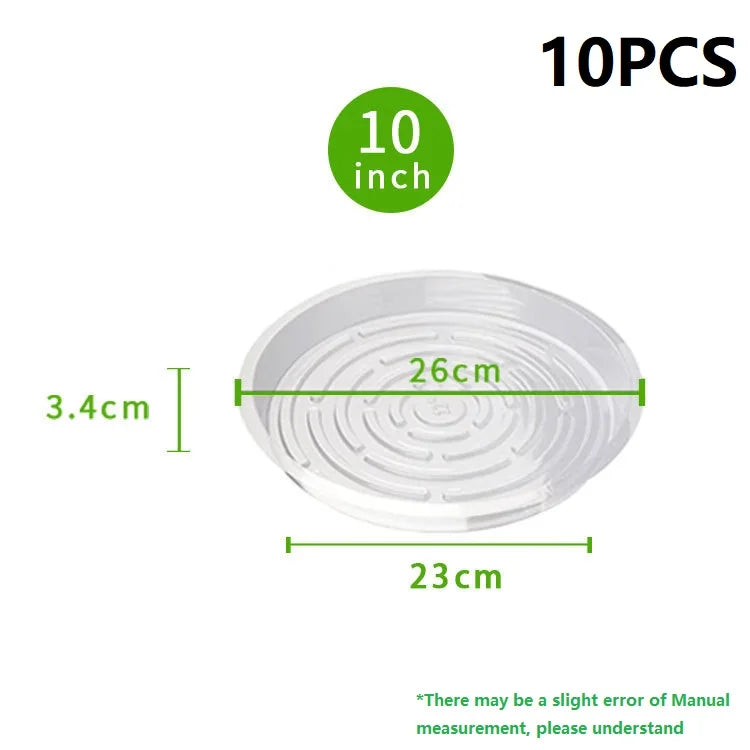5/10/20pcs Transparent Plastic Plants Flower Pot Tray Kit Non-slip Round Flowerpot Trays for Indoor Outdoor Home Garden Supplies