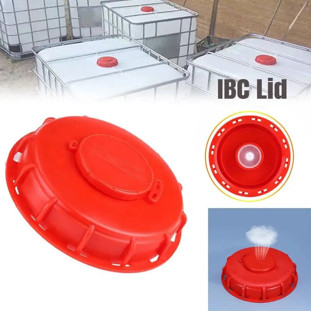 IBC Tank Lid Water Liquid Tank Cap with Gasket Inner Dia 163mm Good Sealing Red Cover with Breathing Hole for IBC Water Tank