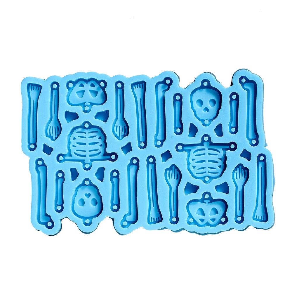 Skeleton Silione Mold Skull Halloween Earrings Pendants Epoxy Resin Mould for DIY Epoxy Resin Pendants Crafts Jewelry Making