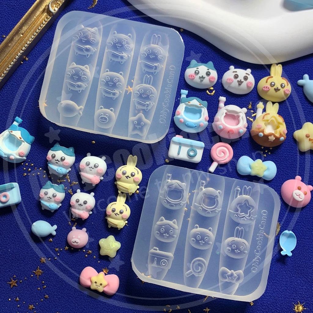 Super cute transparent silicone UV resin, tamagotchi nail mold.