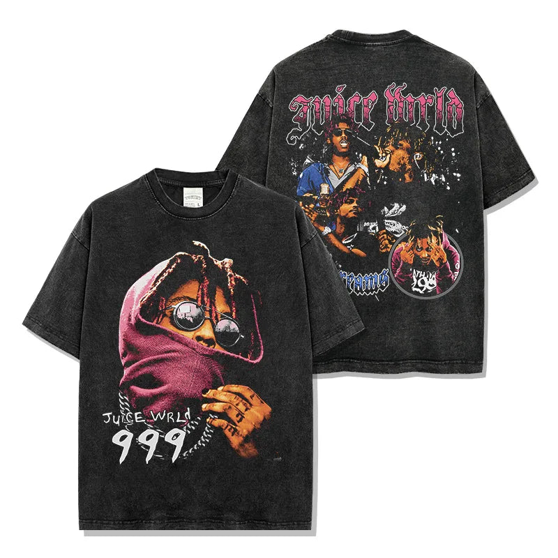 Rapper Juice Wrld 999 Short T Shirt Men's Women's Letter Printed Tshirts Y2k Casual Fashion Sportswear Summer Clothing