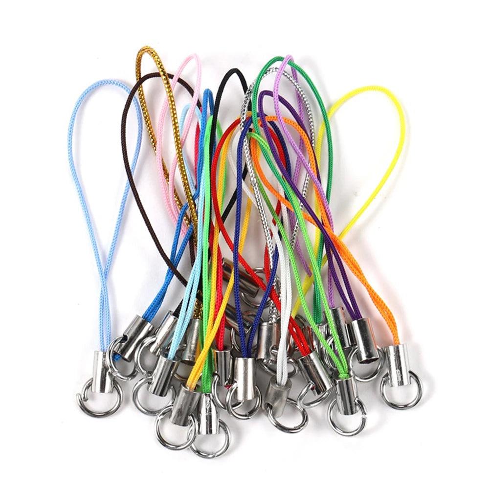 20/50/100Pcs Mix Polyester Cord with Jump Ring Lanyard Rope for Making Keychain DIY Crafts Pendant Handmade Jewelry Making