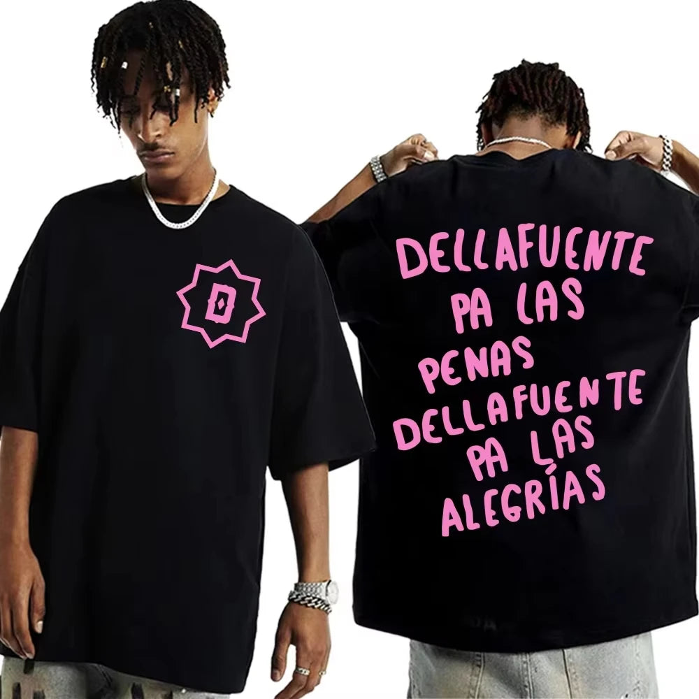 Rapper Dellafuente Tour Cover Graphic Men Cotton Short Sleeve T Shirts Harajuku Hip Hop Punk Oversized Casual Sports Unisex Tops