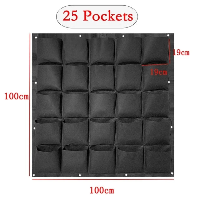 Green Plant Growing Bag Big Size Pockets Planter Vertical Garden Vegetable Living Growing Bags Flowers Supply Garden Planter Bag