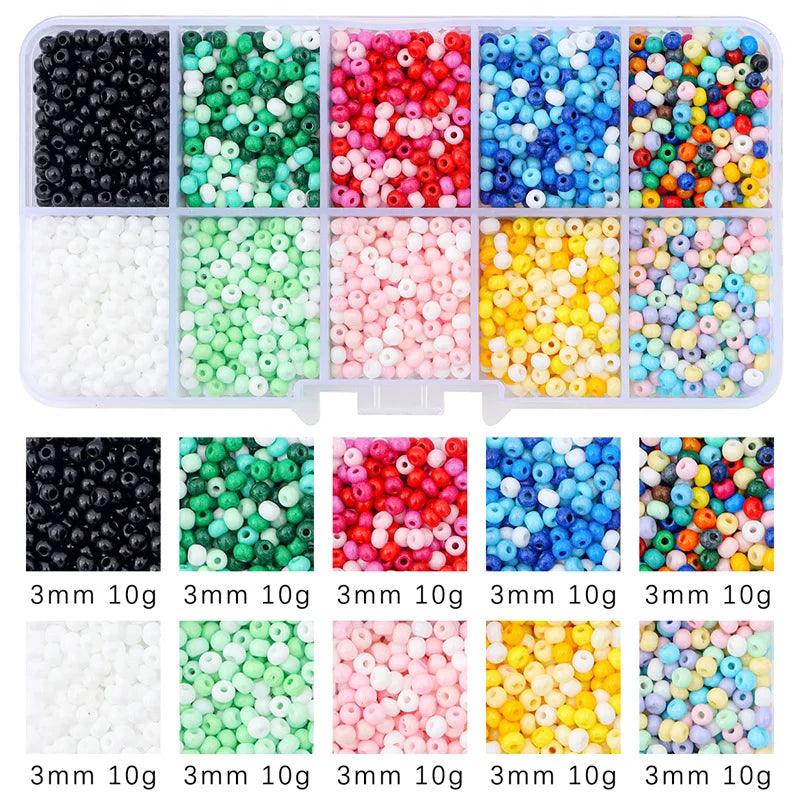 10 Grids Glass Seed Beads Kit Friendship Bracelet Making Kit Small Beads Kit for Bracelets Necklace Ring Making Art Craft DIY