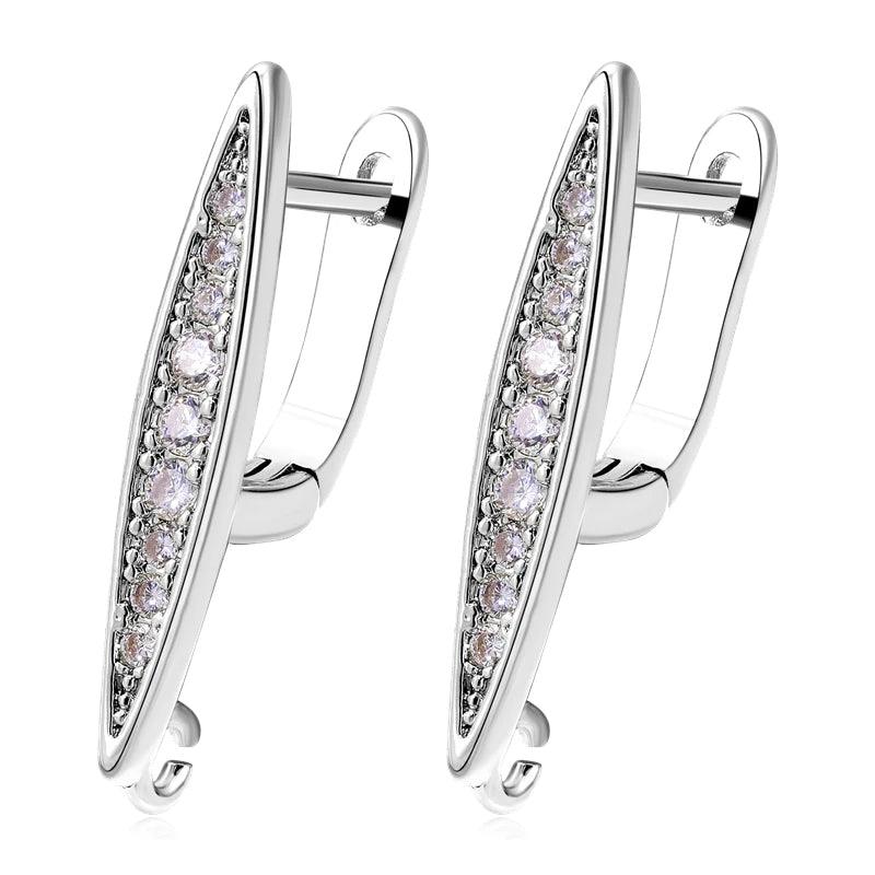 Juya DIY Women's Earring Making 18K Gold Silver Plated Basic Antiallergic Fixtures Ear Wire Fastener Hooks Accessories Supplies