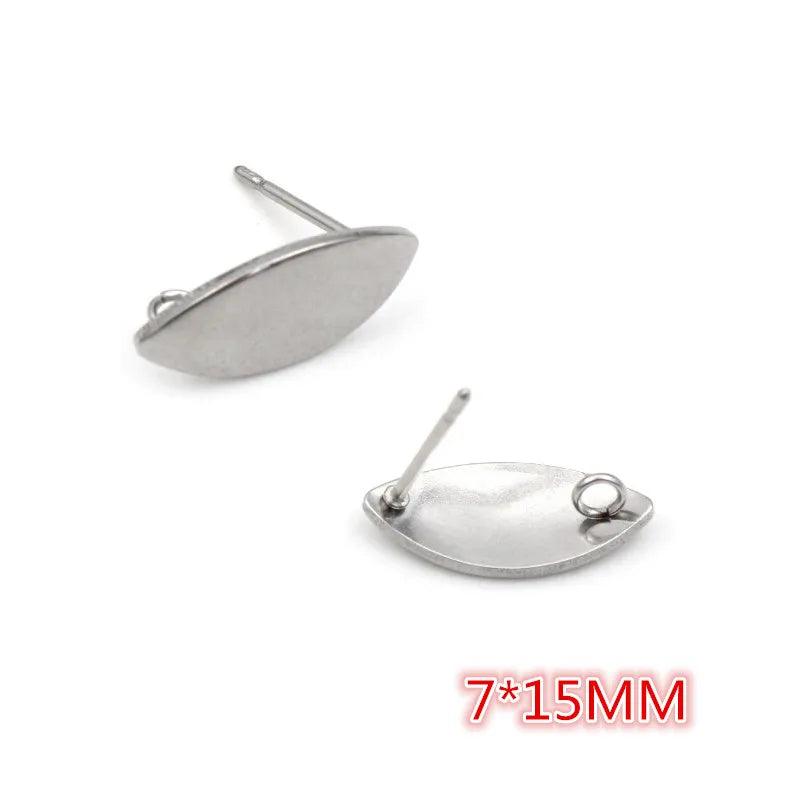 20pcs 316L Stainless Steel Geometric Earring Stud Posts Connector Fashion Styles DIY Jewelry Making Findings Accessories