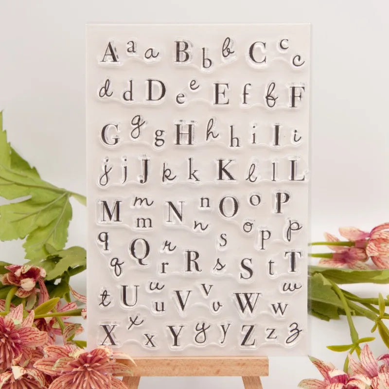 2pcs Letter Alphabet Transparent Silicone Clear Rubber Stamp Sheet Cling Scrapbooking DIY