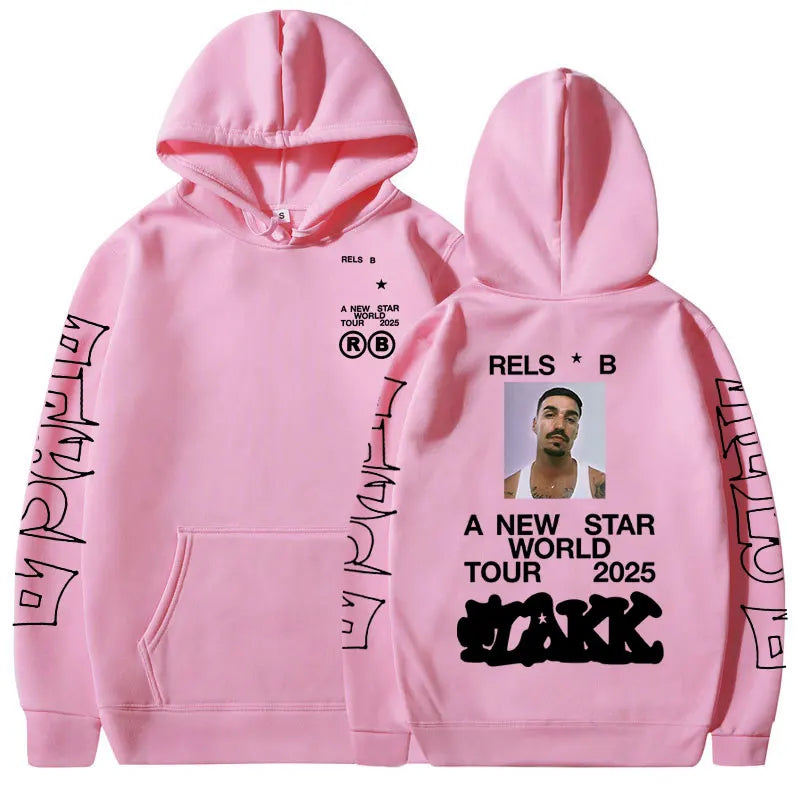 Rapper Rels B A New Star World Tour 2025 Hoodies Men Women Clothing Fashion Hip Hop Sweatshirts Oversized Long Sleeve Pullovers