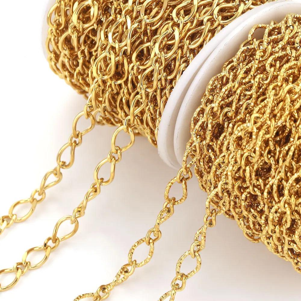 Stainless Steel Knotted Chain 1:1 Geometric Oval Gold Color-preserving Chain Jewelry Chain diy Necklace Bracelet Jewelry Acce...