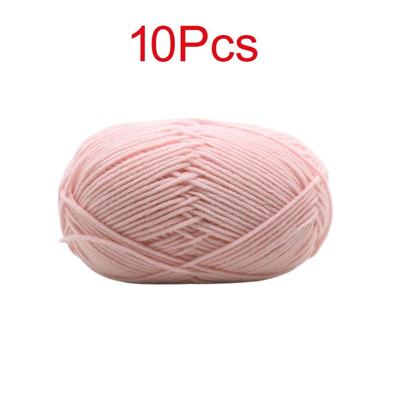 10 Pieces Multi Color Cotton Knitting Yarn Soft Warm Crocheting Yarn for Hand Knit Sweaters Hats Scarves Blankets Amigurumi