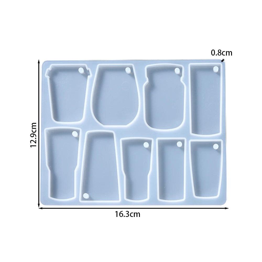 Earring Pendant Epoxy Silicone Mold Geometry Round Triangle Necklace Key Chain Pendant Resin Mold Jewelry Making Accessories