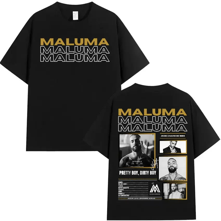 Rapper Maluma Graphic T Shirt for Men and Women Hip Hop Retro Style Short Sleeve Fashion Tee Streetwear