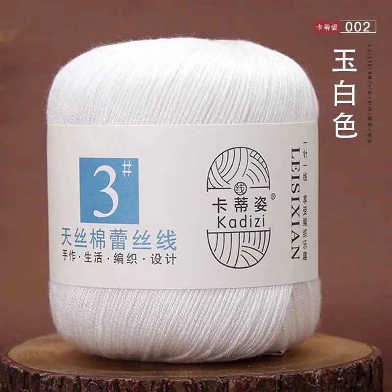 100 Percent Mercerized Cotton Lace Yarn for Hand Knitting and Crochet Arts Crafts