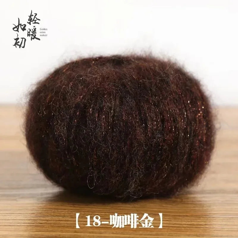 25g Metallic Mohair Acrylic Yarn For Hand Knitting Crochet