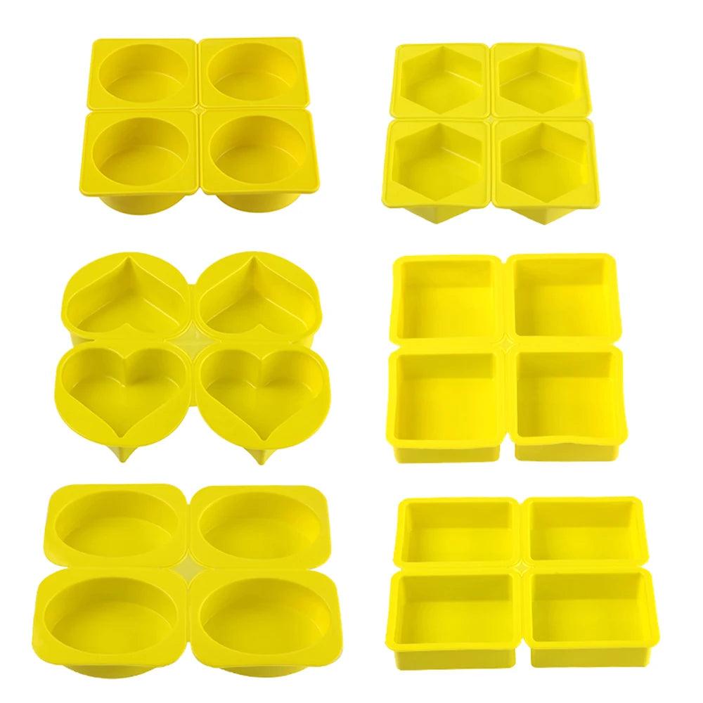 1PC Silicone Soap Mold Oval Square Heart Shaped Silicone Handmade Soap Mold Soap Making Tool Detachable Design