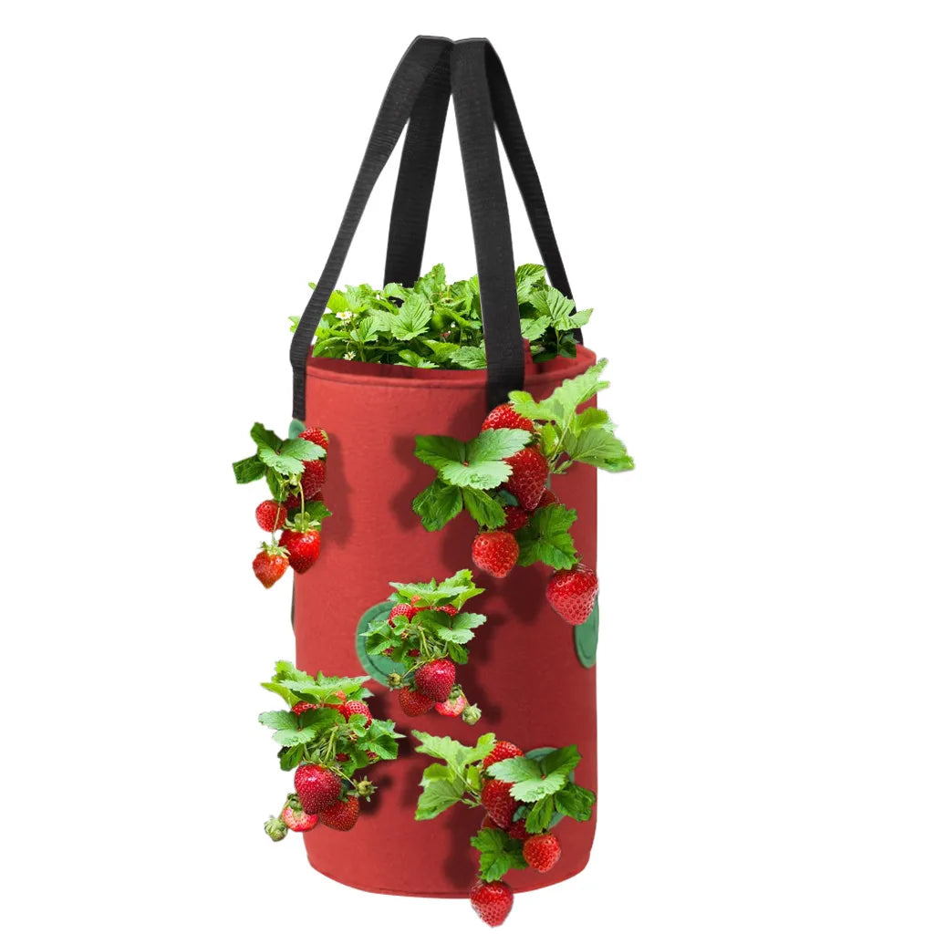 Reusable Planter Pot PE Growing Bags For Vegetable Flower Outdoor Planting Bag Hanging Strawberry Potato Flower Planter Bag