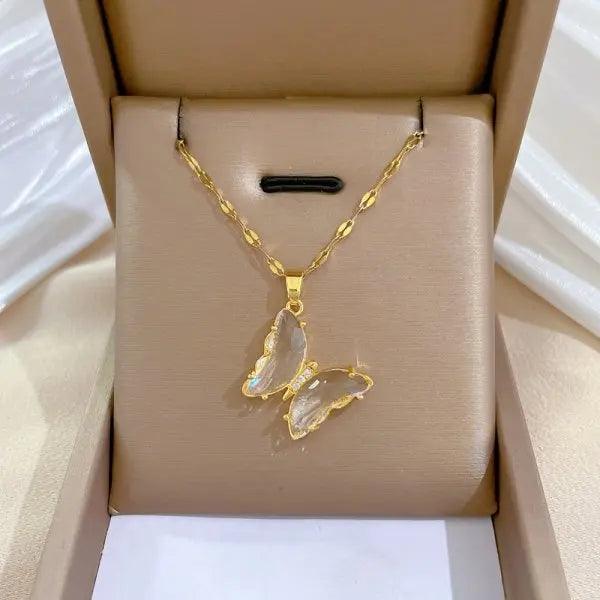 Stainless Steel Blue Hummingbird Pendant Necklace For Women Girls Fashion Clavicle Chain Choker Aesthetic Jewelry Birthday Gifts