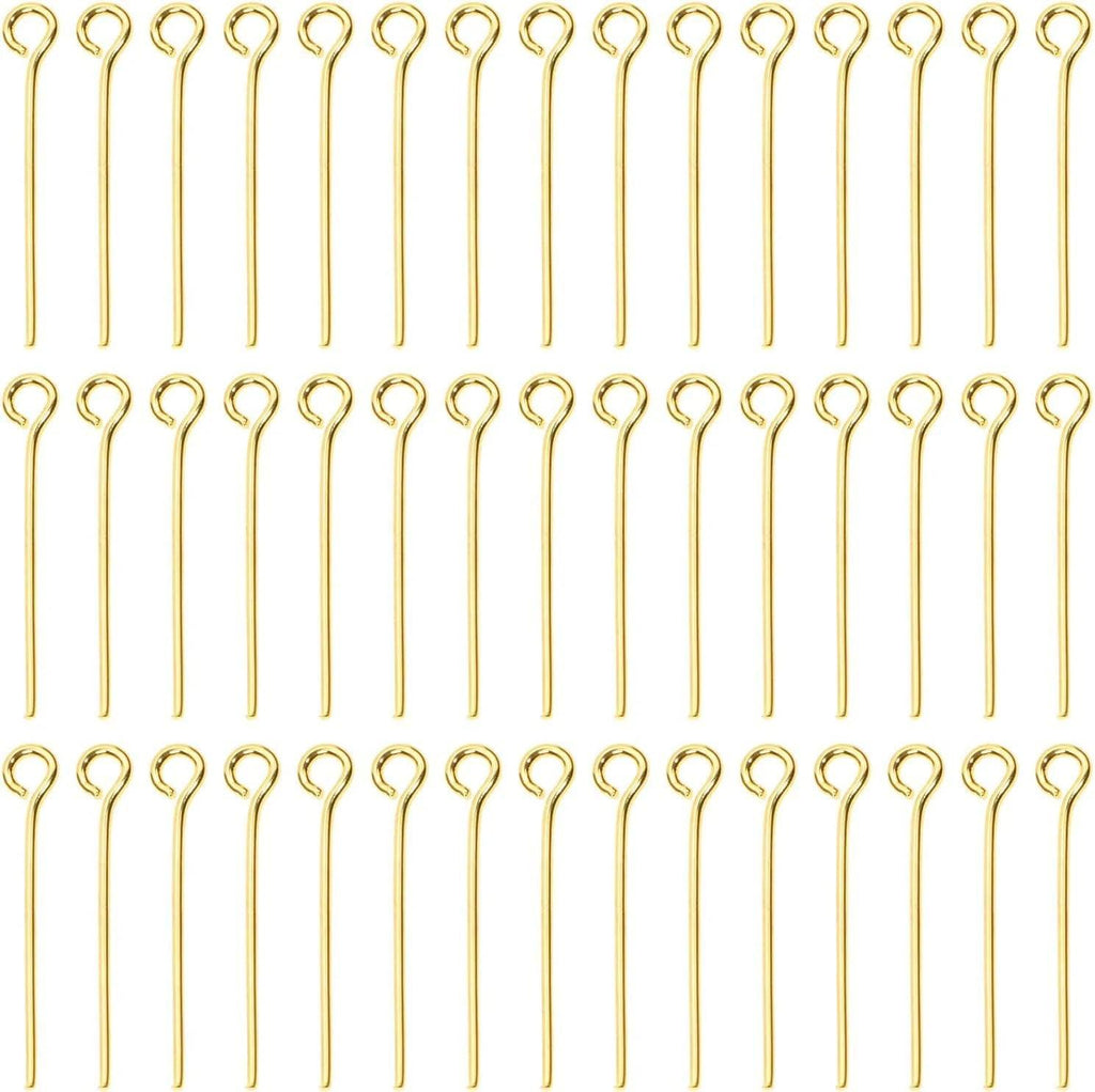 200PCS 2.0cm Mini Metal Wire Eyepins Beading Small Open Eye Head Pins Needles Bulk for DIY Craft Bead