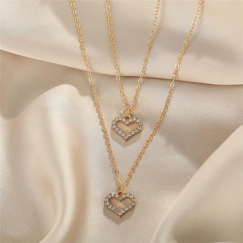 Fashionable Geometric Ring Zircon Temperament Necklace Simple and Niche Temperament Personalized Design Sense Necklace