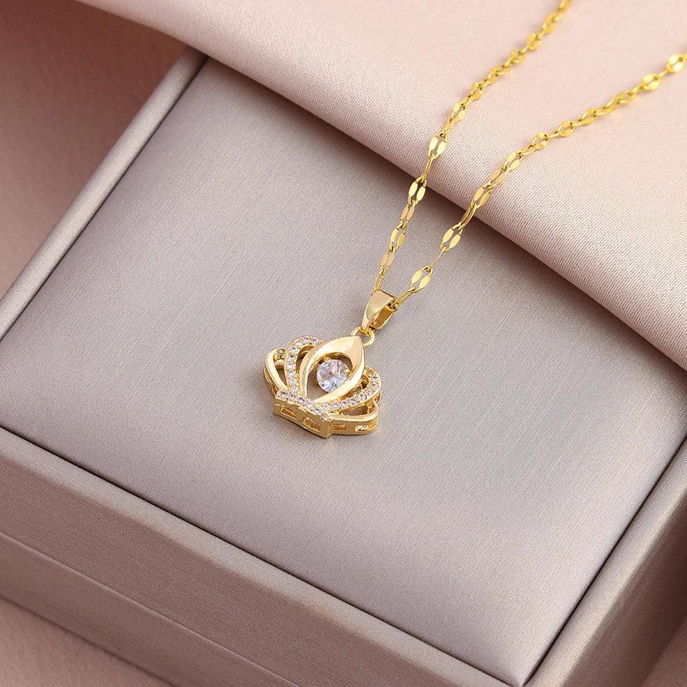 New In Sweet Sexy Beating Heart Series Pendant Necklaces For Women Luxury Fashion Female Stainless Steel Clavicle Chain Jewelry
