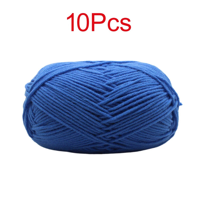 10 Pieces Multi Color Cotton Knitting Yarn Soft Warm Crocheting Yarn for Hand Knit Sweaters Hats Scarves Blankets Amigurumi