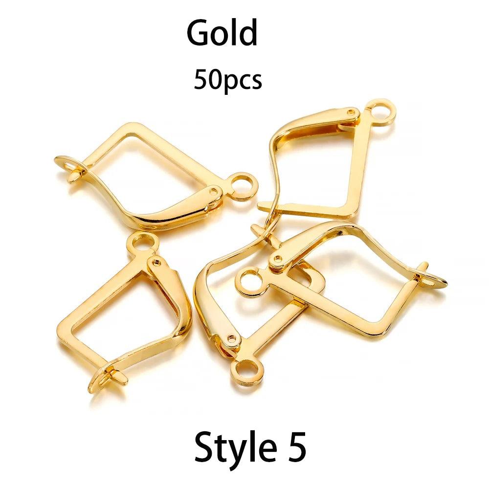 20-100pcs French Earrings Clasps Hooks Fittings DIY Jewelry Making Iron Hook Earwire Earring Findings Supplies