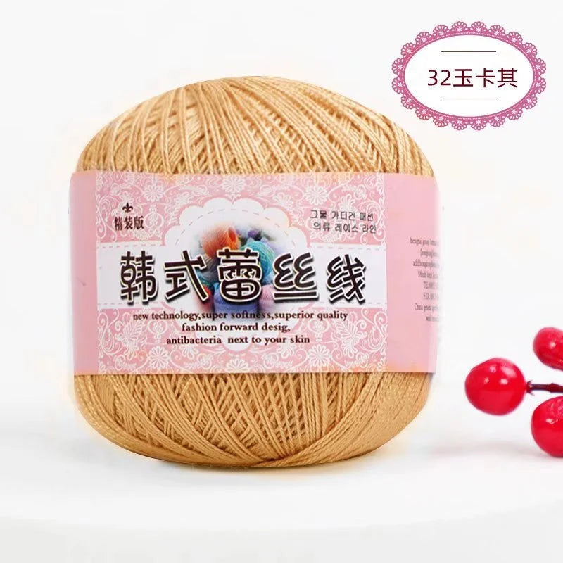 Pure Cotton Lace Crochet Thread No 8 Ice Silk 50g Yarn