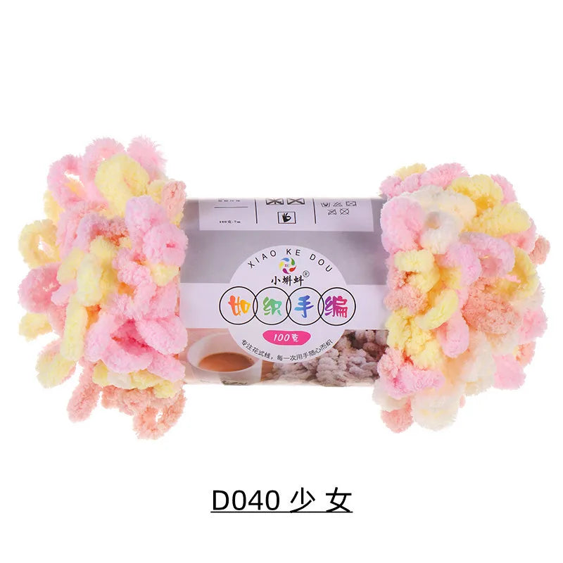 100g 100% Polyester Finger Loops Yarn for Hand-woven DIY Knitting and Crocheting Projects