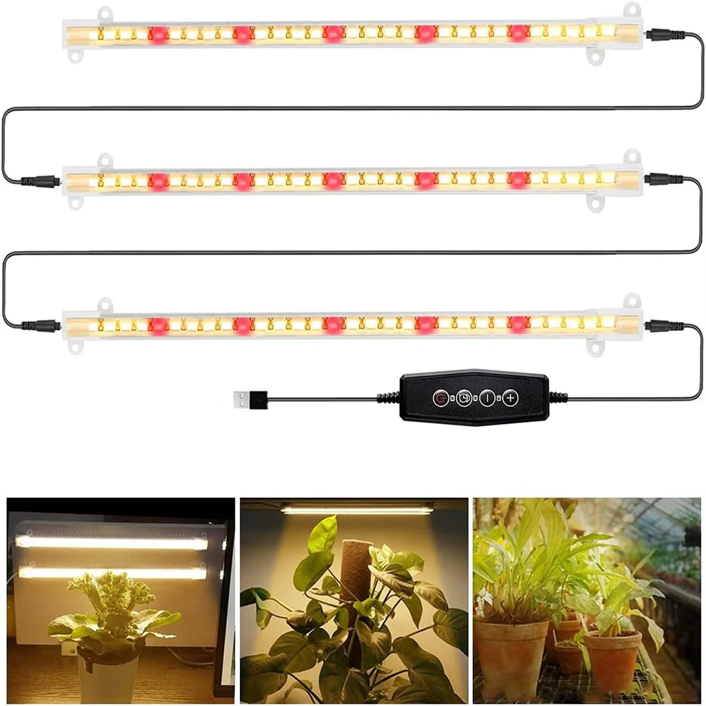 USB 5V Led Grow Plant Light Timed Adjustment 4/8/12Hours Dimmable Full Spectrum Indoor Hydroponics LED Lamp Growth Lighting